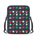 8-Bit Pixel Game Items Print Rectangular Crossbody Bag