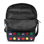 8-Bit Pixel Game Items Print Rectangular Crossbody Bag