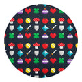 8-Bit Pixel Game Items Print Round Blanket