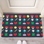8-Bit Pixel Game Items Print Rubber Doormat