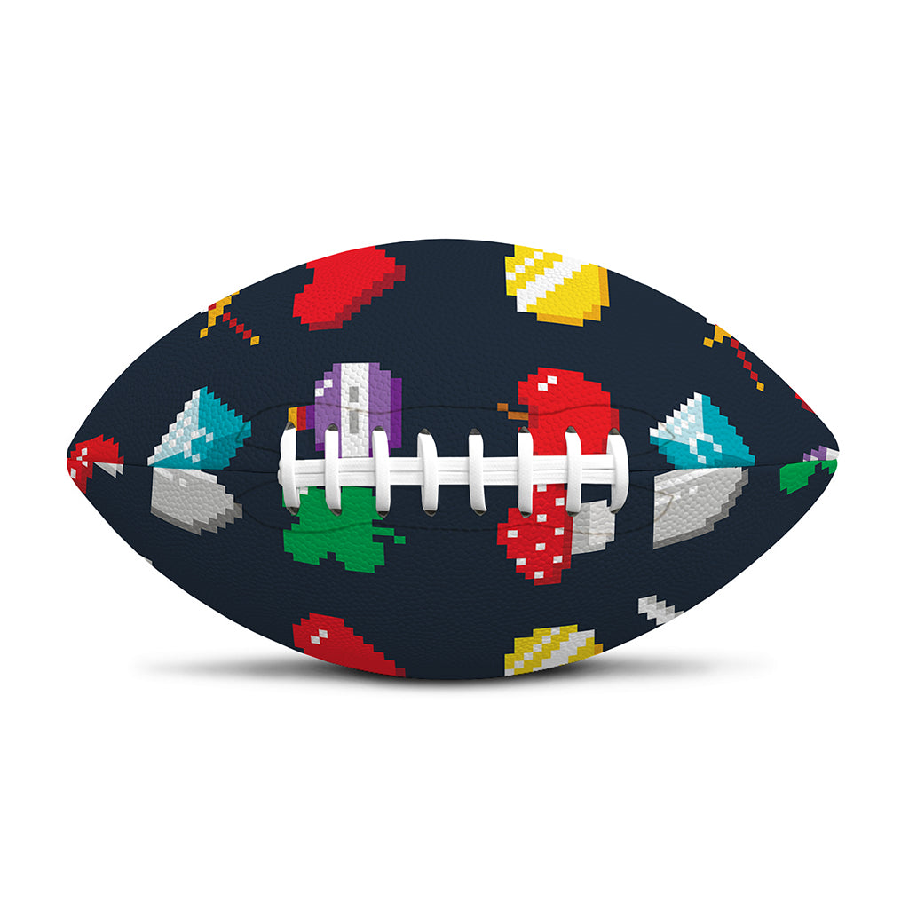 8-Bit Pixel Game Items Print Rugby Ball