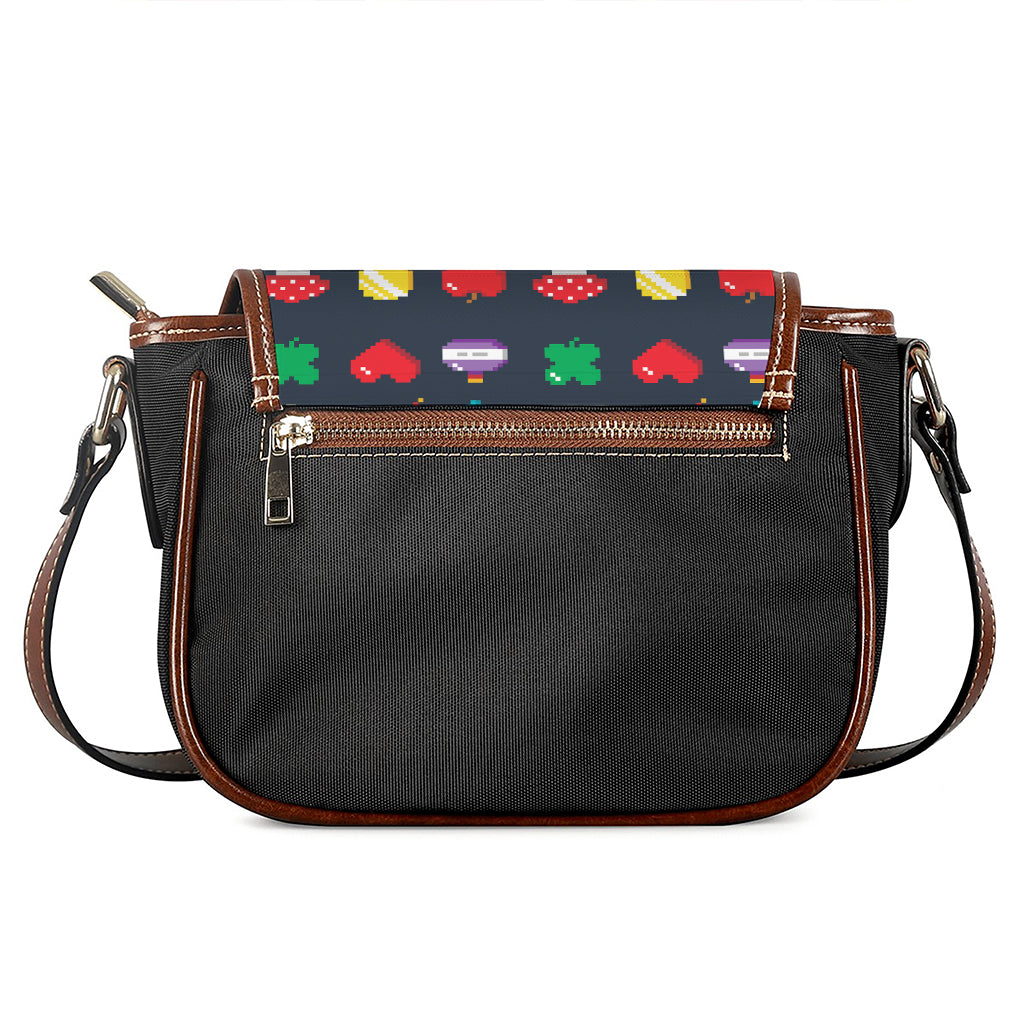 8-Bit Pixel Game Items Print Saddle Bag