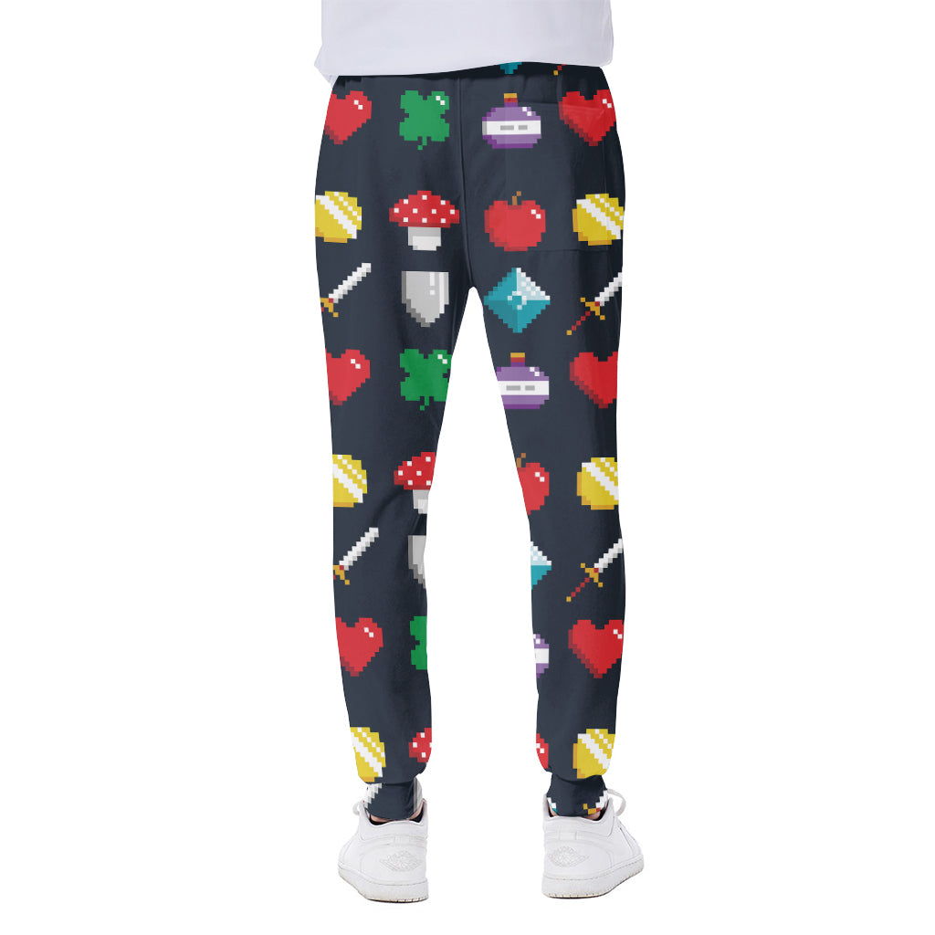 8-Bit Pixel Game Items Print Scuba Joggers