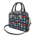8-Bit Pixel Game Items Print Shoulder Handbag