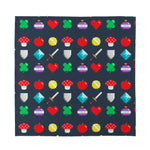 8-Bit Pixel Game Items Print Silk Bandana
