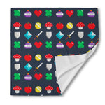 8-Bit Pixel Game Items Print Silk Bandana