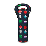 8-Bit Pixel Game Items Print Single Neoprene Wine Tote