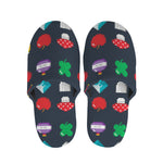 8-Bit Pixel Game Items Print Slippers