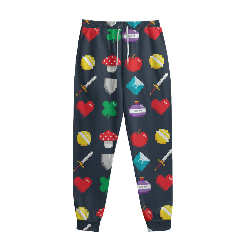 8-Bit Pixel Game Items Print Sweatpants