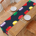 8-Bit Pixel Game Items Print Table Runner