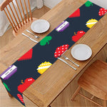 8-Bit Pixel Game Items Print Table Runner