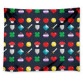 8-Bit Pixel Game Items Print Tapestry