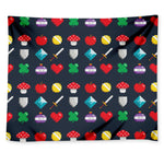 8-Bit Pixel Game Items Print Tapestry