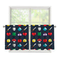 8-Bit Pixel Game Items Print Tier Curtains