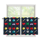 8-Bit Pixel Game Items Print Tier Curtains