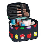 8-Bit Pixel Game Items Print Travel Makeup Bag