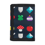 8-Bit Pixel Game Items Print Trifold Wallet