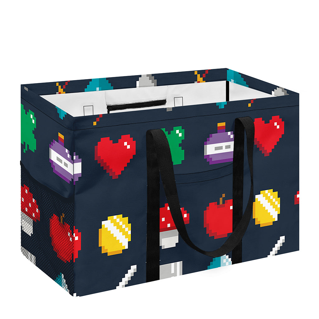 8-Bit Pixel Game Items Print Utility Tote Bag