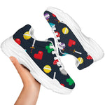 8-Bit Pixel Game Items Print White Chunky Shoes