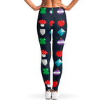 8-Bit Pixel Game Items Print Women's Leggings