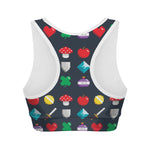 8-Bit Pixel Game Items Print Women's Sports Bra