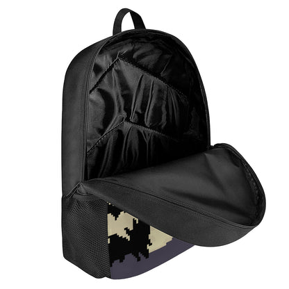 8-Bit Pixel Halloween Bat Print 17 Inch Backpack