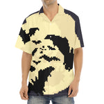 8-Bit Pixel Halloween Bat Print Aloha Shirt