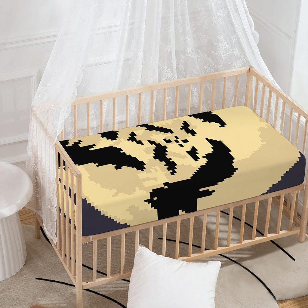 8-Bit Pixel Halloween Bat Print Baby Crib Sheet