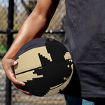 8-Bit Pixel Halloween Bat Print Basketball