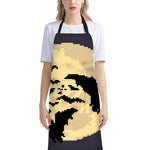 8-Bit Pixel Halloween Bat Print Bib Apron With Pocket