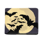 8-Bit Pixel Halloween Bat Print Bifold Wallet