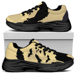 8-Bit Pixel Halloween Bat Print Black Chunky Shoes