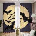 8-Bit Pixel Halloween Bat Print Dimout Pencil Pleat Curtains