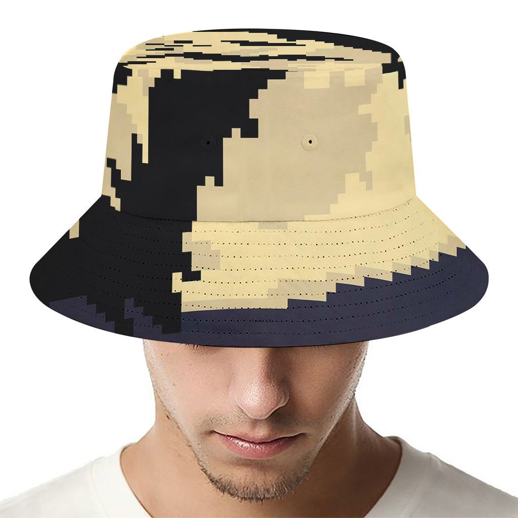 8-Bit Pixel Halloween Bat Print Bucket Hat