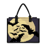 8-Bit Pixel Halloween Bat Print Canvas Tote Bag