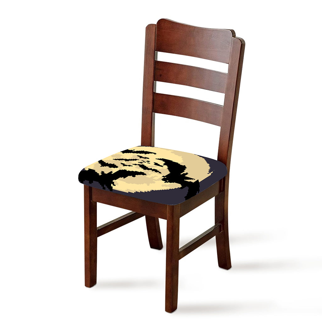 8-Bit Pixel Halloween Bat Print Chair Cushion Cover