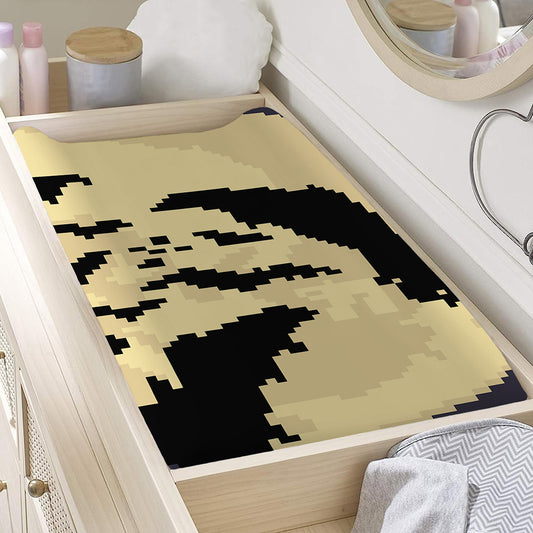 8-Bit Pixel Halloween Bat Print Changing Pad Cover