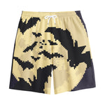 8-Bit Pixel Halloween Bat Print Cotton Shorts
