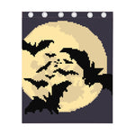 8-Bit Pixel Halloween Bat Print Curtain