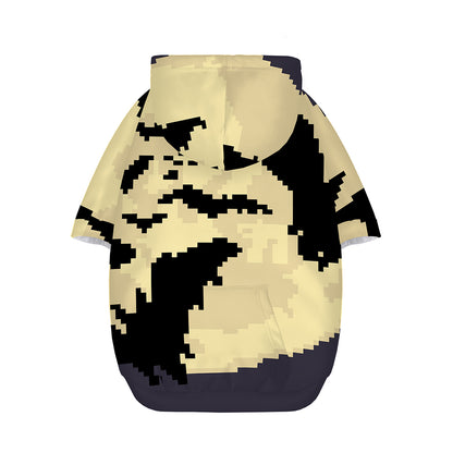 8-Bit Pixel Halloween Bat Print Dog Zip Up Hoodie