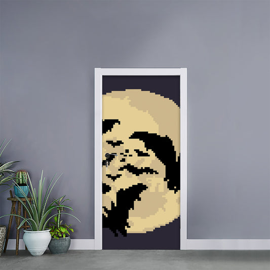 8-Bit Pixel Halloween Bat Print Door Sticker