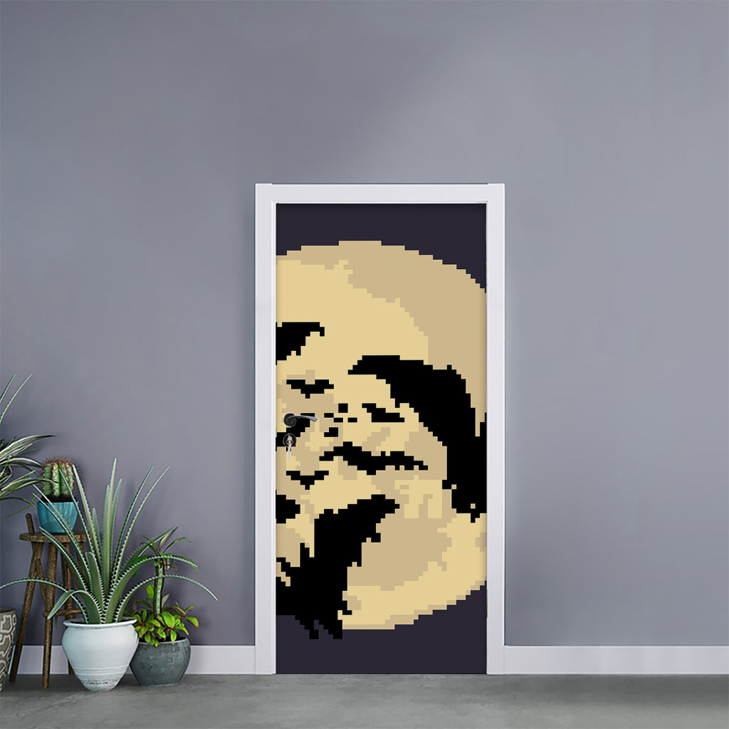 8-Bit Pixel Halloween Bat Print Door Sticker