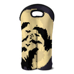 8-Bit Pixel Halloween Bat Print Double Neoprene Wine Tote