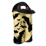8-Bit Pixel Halloween Bat Print Double Neoprene Wine Tote