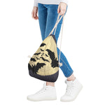 8-Bit Pixel Halloween Bat Print Drawstring Bag
