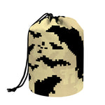 8-Bit Pixel Halloween Bat Print Drawstring Makeup Bag