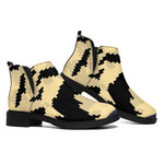 8-Bit Pixel Halloween Bat Print Flat Ankle Boots