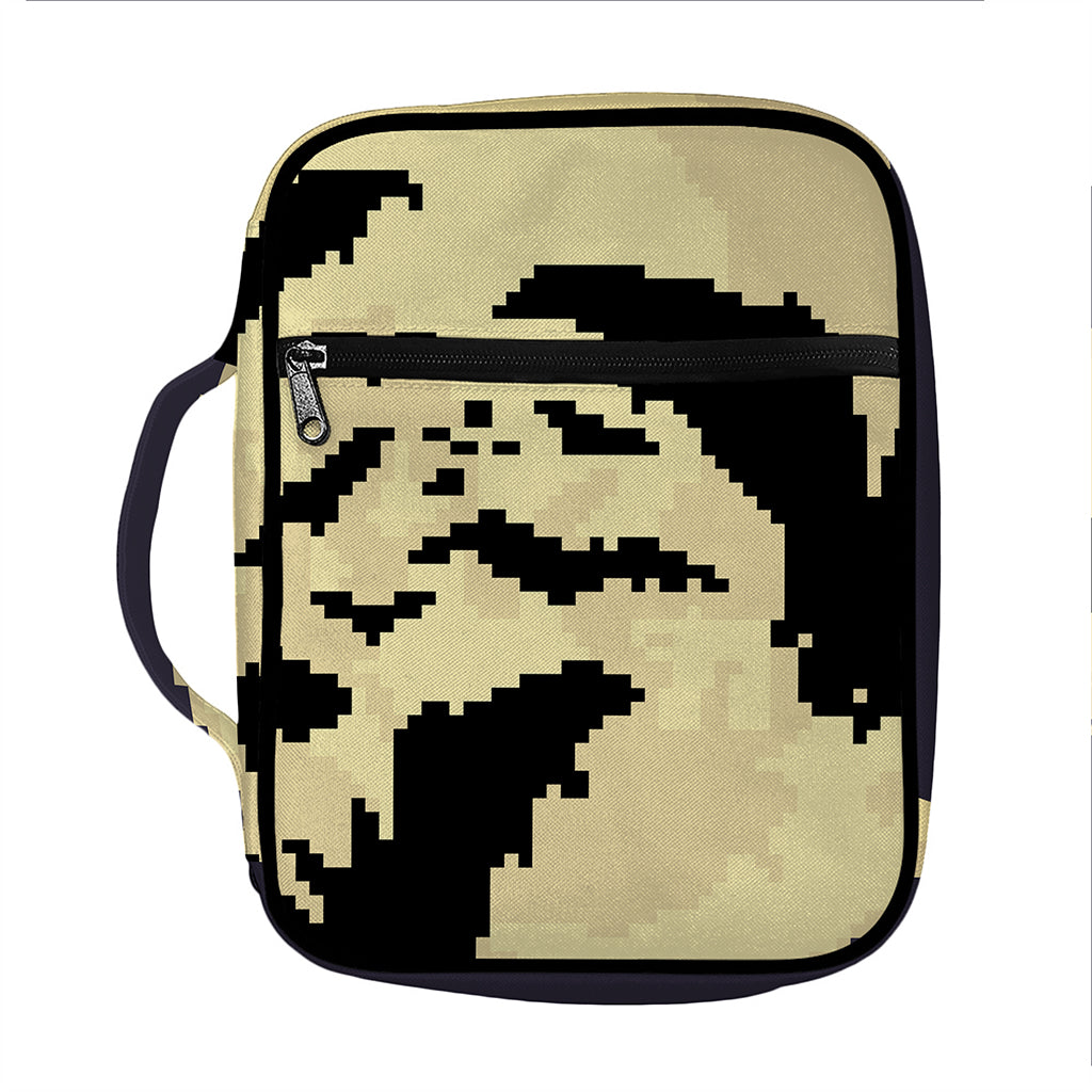 8-Bit Pixel Halloween Bat Print Front Pocket Bible Bag