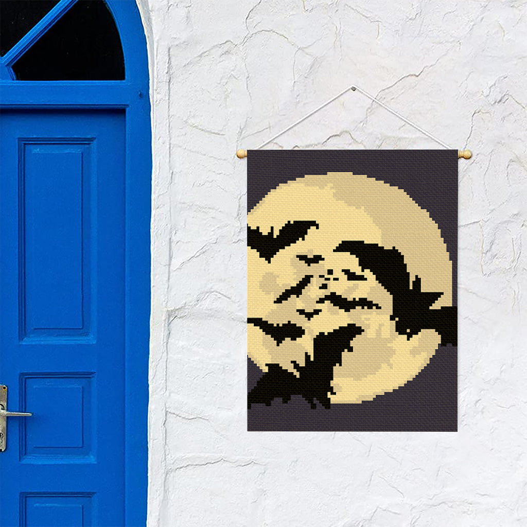 8-Bit Pixel Halloween Bat Print Garden Flag