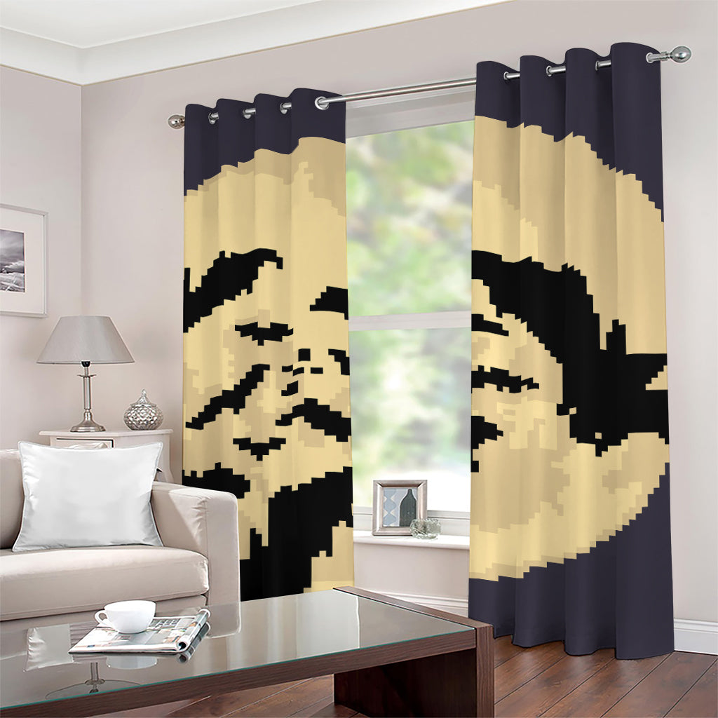8-Bit Pixel Halloween Bat Print Grommet Curtains
